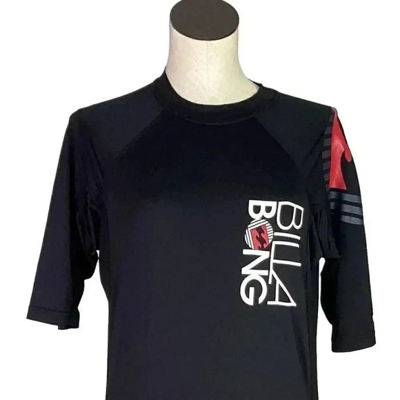 BillABong Sunshield Mens L Rash Guard Shirt Top Black UPF-50 UV/UVB Protection - Picture 2 of 9